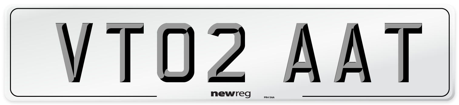 VT02 AAT Number Plate from New Reg